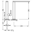 Tres Max-Tres, Einhebel Waschtischmischer, chrom