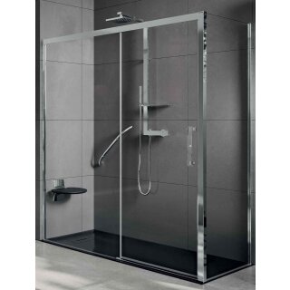 DEMM Saliscendi Doccia Collection Quadratische Dusche aus ABS in Chrom