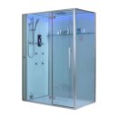 EAGO Dampfdusche DZ991F12 wei&szlig; 150x90 links