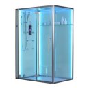 EAGO Dampfdusche DZ991-1F12 wei&szlig; 150x90 links