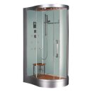 EAGO Dampfdusche DZ966F8 wei&szlig; 120x90 links