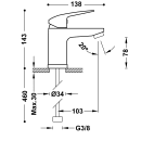 Tres Base-Tres Plus, Einhebel Waschtischmischer...