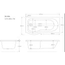 Raumspar Badewanne Skali mit Duschzone 167,5x85/75cm links weiss Komplett-Set