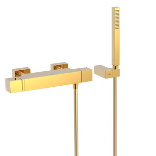 Tres Cuadro Exclusive, Thermostat Brausebatterie, 24k Gold