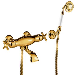 Tres Tres Clasic, Thermostat Wannenbatterie, 24k Gold