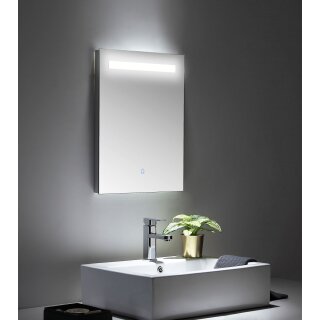 Badsanitaer LED Spiegel 45x60 cm mit Touch Bedienung EEK: F; 45x3,2x60cm