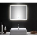 Badsanitaer LED Spiegel 70x60 cm mit Touch Bedienung EEK: F; 70x3,2x60cm