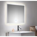 Badsanitaer LED Spiegel 80x60 cm mit Touch Bedienung EEK: F; 80x3,2x60cm