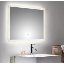 Badsanitaer LED Spiegel 90x60 cm mit Touch Bedienung EEK: F; 90x3,2x60cm