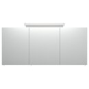 Badsanitaer Spiegelschrank 140cm inkl. Design LED-Lampe und Glasb&ouml;den weiss hochglanz EEK: F; 140x17x62,2cm