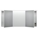 Badsanitaer Spiegelschrank 140cm inkl. Design Acryl-Lampe und Glasb&ouml;den weiss hochglanz EEK: F; 140x17x62,2cm