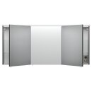 Badsanitaer Spiegelschrank 140cm inkl.Design Acryl-Lampe und Glasb&ouml;den anthrazit seidenglanz EEK: F; 140x17x62,2cm
