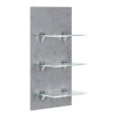 Badsanitaer Badm&ouml;bel-Set Lino 100 (4-teilig) beton mit LED Panel EEK: F; 100x47,5x49,7cm