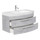 Badsanitaer Badm&ouml;bel-Set Capri 100 cm (3-teilig) beton EEK: F; 100,5x50,2x57,2cm