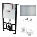Alcaplast WC-Montagerahmen zur Eckmontage 1000mm mit Aluminium Bet&auml;tigungsplatte Fun