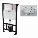 Alcaplast WC-Montagerahmen 1000mm mit Bet&auml;tigungsplatte chrom-matt