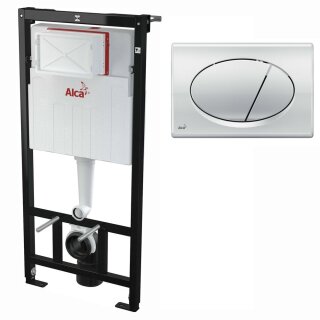 Alcaplast WC-Montagerahmen 1120mm mit Bet&auml;tigungsplatte chrom-glanz