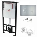 Alcaplast WC-Montagerahmen zur Eckmontage 1120mm mit Aluminium Bet&auml;tigungsplatte Sting