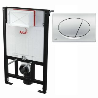Alcaplast WC-Montagerahmen 850mm mit Bet&auml;tigungsplatte chrom-glanz
