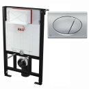 Alcaplast WC-Montagerahmen 850mm mit Bet&auml;tigungsplatte chrom-matt