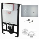 Alcaplast WC-Montagerahmen zur Eckmontage 850mm mit Aluminium Bet&auml;tigungsplatte Sting