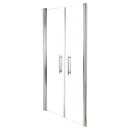 Euroshowers Duo Door - Pendelt&uuml;r Duschkabine, 81-85cm (33+48cm), Aluminium eloxiert, get&ouml;ntes Glas