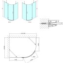VITRA LINE Duschabtrennung Viertelkreis 1200x900mm, R550,...