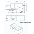 Solarna 170x85/70cm Badewanne mit T&uuml;r...