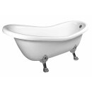 RETRO freistehende Badewanne 160x73x82cm, F&uuml;sse Chrom